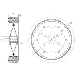 Metallgummirad Ø 400 mm /  Ø 25 mm mit Kugellager
