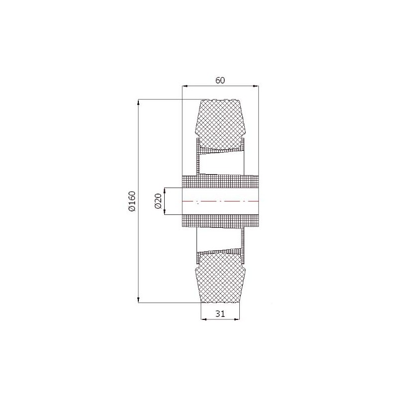 Kunststoffgummirad Ø 160 mm