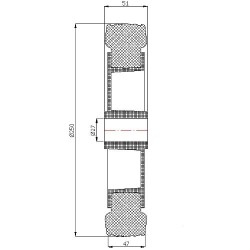 Kunststoffgummirad Ø 250mm, Ø 27mm / 99T