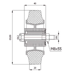 Kunststoffgummirad Ø 100 mm mit Montage-Set