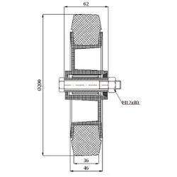 Kunststoffgummirad Ø 200 mm mit Montage-Set