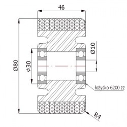 Aluminium-polyurethan-räder Ø 80 mm
