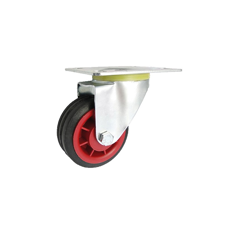 Kunststoffgummirad  Ø 80 mm in kippbaren Gehäusen