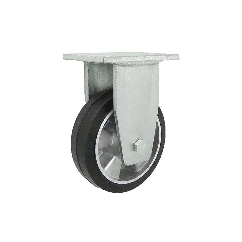 Aluminium-Gummiräder Ø 160 mm in nicht-kippbaren Gehäusen