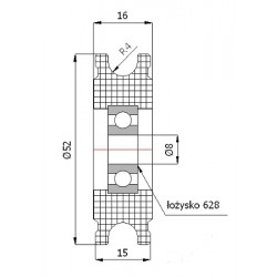 Seilrolle Ø 52mm für Seil 8mm
