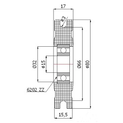 Seilrolle Ø 80mm für Seil 8mm