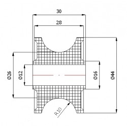 Seilrolle Ø 44mm für Seil 20mm
