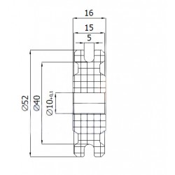 Seilrolle Ø 52mm für Seil 5mm