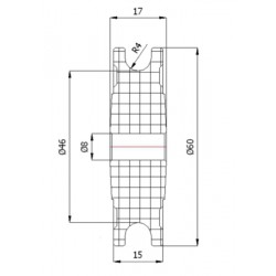 Seilrolle Ø 60mm für Seil 8mm