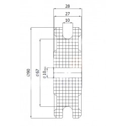 Seilrolle Ø 90mm für Seil 10mm