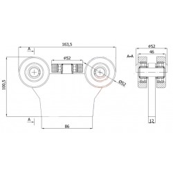 Rollenwagen mit 5 Rollen mit Flacheisen