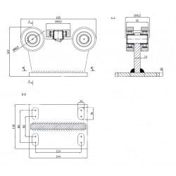 Rollenwagen mit 5 Rollen, ohne Höhenverstellung
