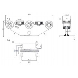 Rollenwagen mit 8 Rollen, ohne Höhenverstellung