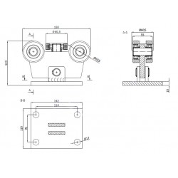 Rollenwagen mit 5 Rollen, kippbar, ohne Höhenverstellung