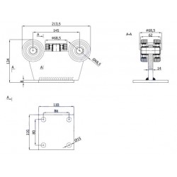Rollenwagen mit 5 Rollen, ohne Höhenverstellung