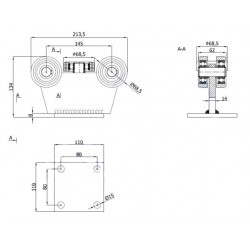 Rollenwagen mit 5 Rollen, ohne Höhenverstellung
