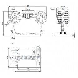 Rollenwagen mit 5 Rollen, ohne Höhenverstellung