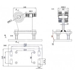 Rollenwagen mit 3 Rollen, nicht kippbar, mit Höhenverstellung