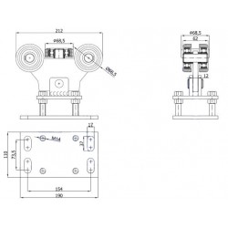 Rollenwagen mit 5 Rollen, kippbar, mit Höhenverstellung
