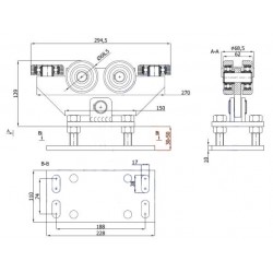 Rollenwagen mit 6 Rollen, kippbar, mit Höhenverstellung