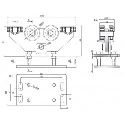 Rollenwagen mit 6 Rollen, kippbar, mit Höhenverstellung