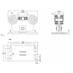 Rollenwagen mit 5 Rollen, kippbar, ohne Höhenverstellung