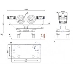 Rollenwagen mit 6 Rollen, kippbar, ohne Höhenverstellung