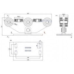 Rollenwagen mit 8 Rollen, kippbar, ohne Höhenverstellung
