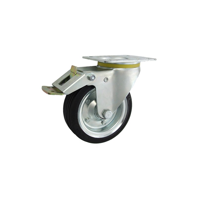 Metallgummirad Ø 160 mm in kippbaren Gehäusen mit Bremse/45NWH