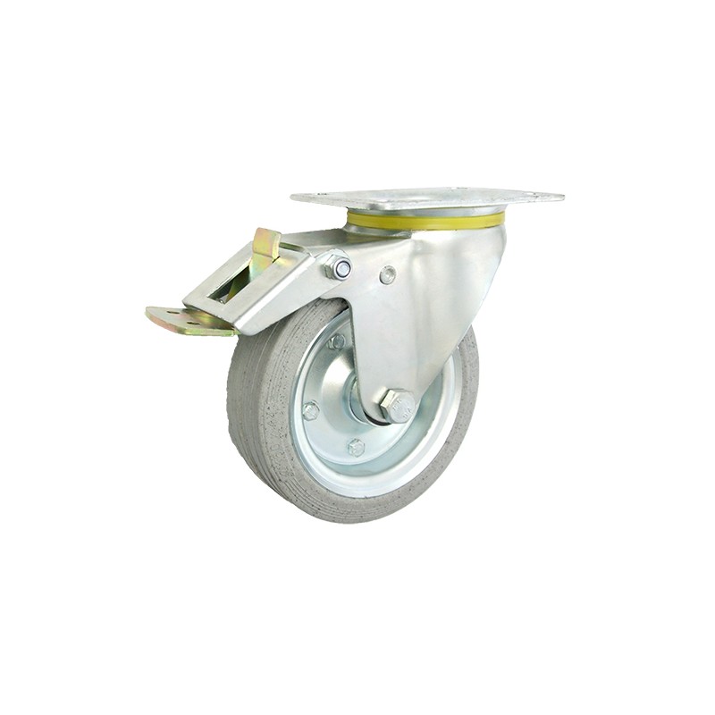 Metallgummirad Ø 160 mm in kippbaren Gehäusen mit Bremse