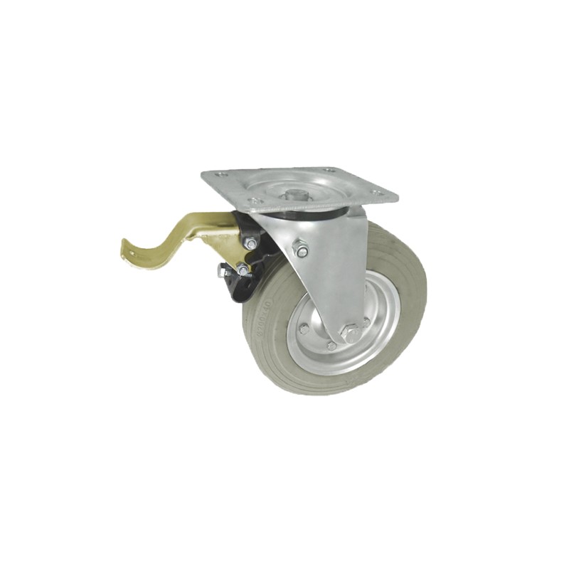 Metallgummirad Ø 200 mm in kippbaren Gehäusen mit Bremse