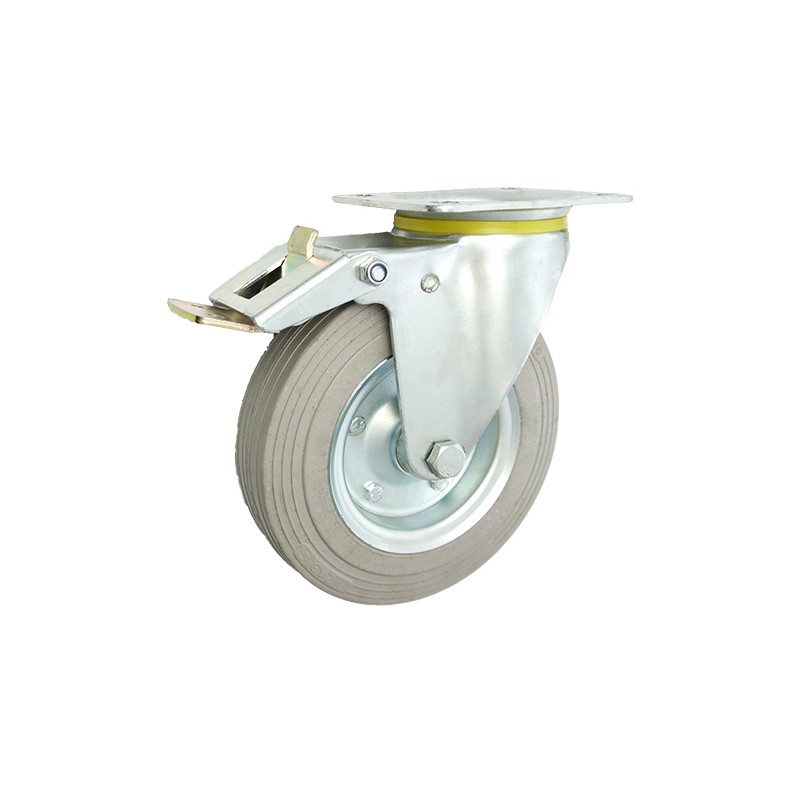 Metallgummirad Ø 200 mm in kippbaren Gehäusen mit Bremse