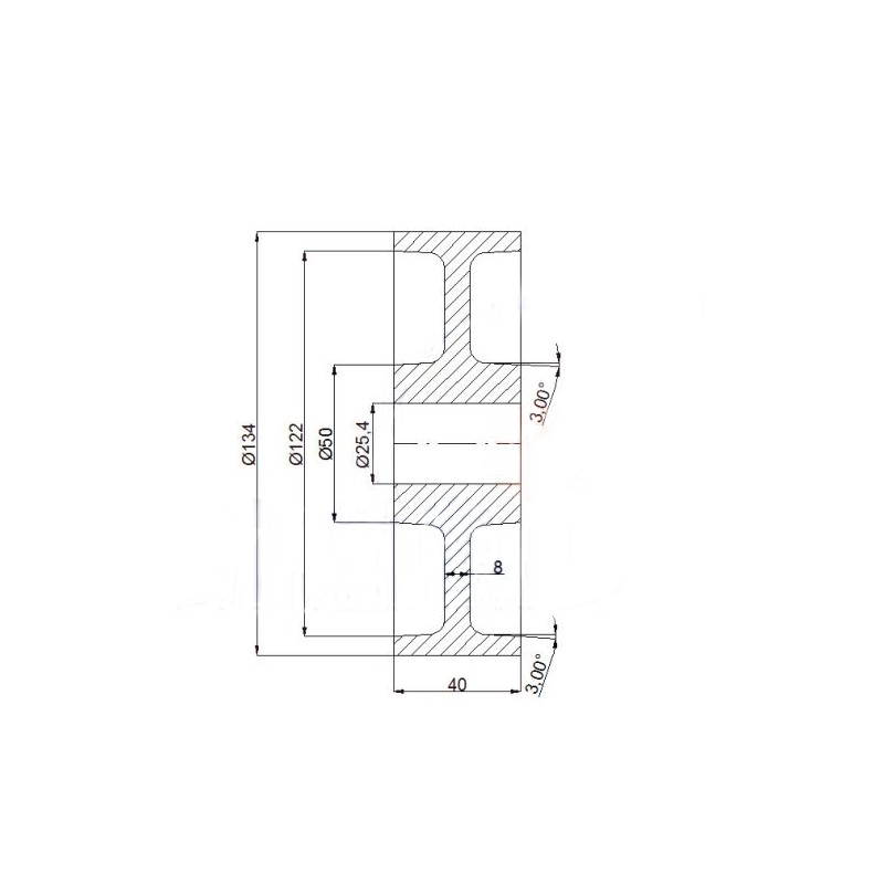 Polyamidräder Ø 125 mm  Ø 25 mm