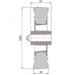 Kunststoffgummirad Ø 180 mm