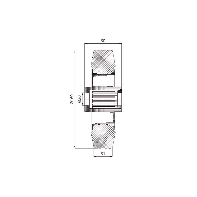 Kunststoffgummirad Ø 160 mm