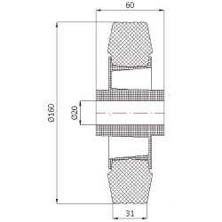 Kunststoffgummirad Ø 160 mm