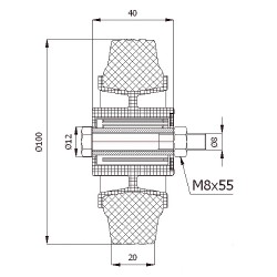 Kunststoffgummirad Ø 100 mm mit Montage-Set