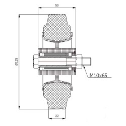 Kunststoffgummirad Ø 125 mm mit Montage-Set