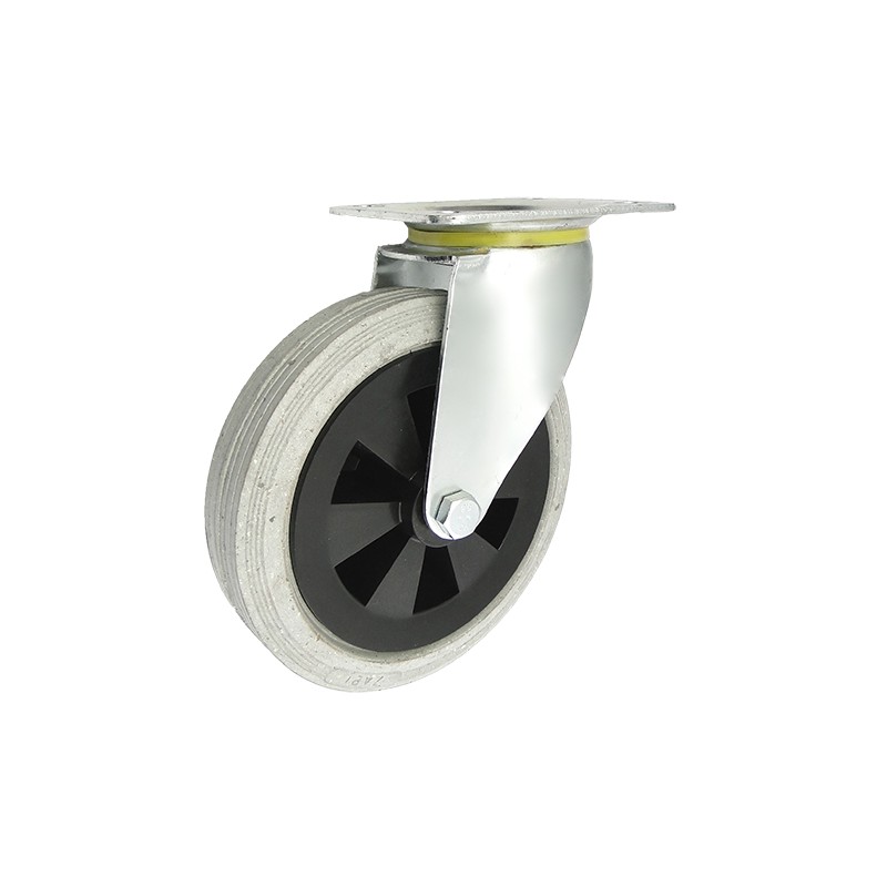 Kunststoffgummirad  Ø 200 mm in kippbaren Gehäusen