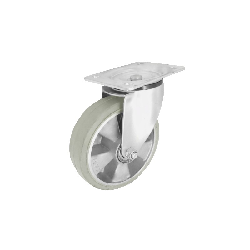 Aluminium-Gummiräder  Ø 180 mm in kippbaren Gehäusen