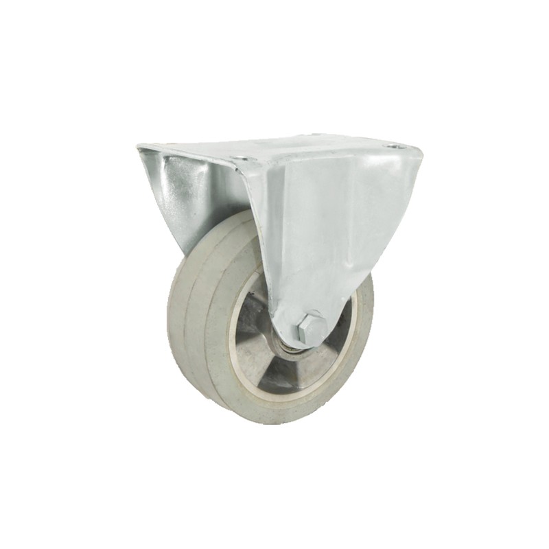 Aluminium-Gummiräder Ø 125 mm in nicht-kippbaren Gehäusen