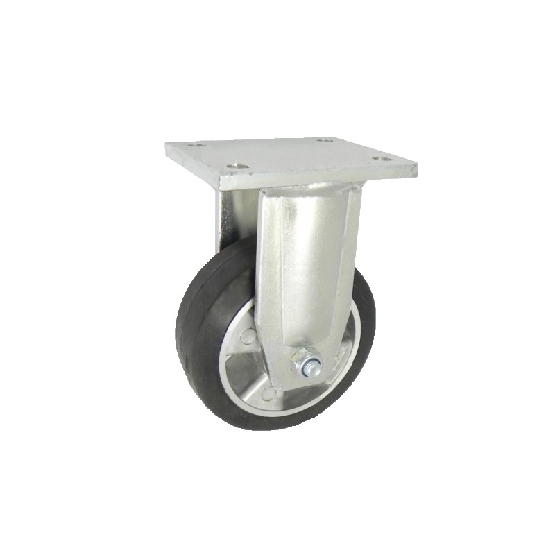 Aluminium-Gummiräder Ø 125 mm in nicht-kippbaren Gehäusen