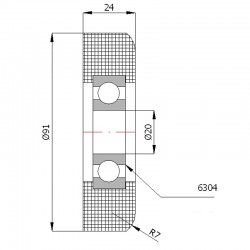 Rolle Ø 91mm /20 für Schiebetore