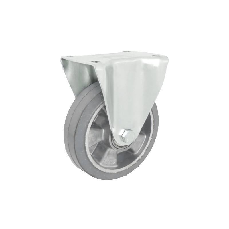 Aluminium-Gummiräder Ø 160 mm in nicht-kippbaren Gehäusen