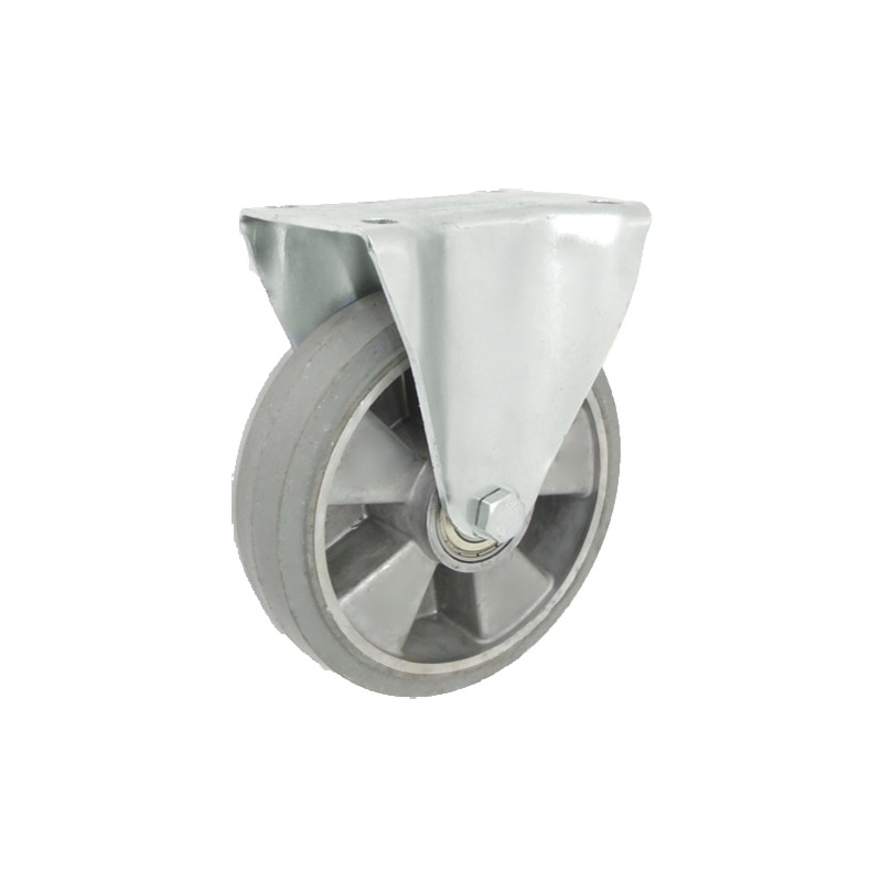 Aluminium-Gummiräder Ø 180 mm in nicht-kippbaren Gehäusen