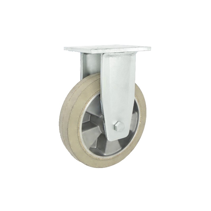 Aluminium-Gummiräder Ø 200 mm in nicht-kippbaren Gehäusen