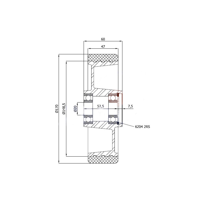 Aluminium-polyurethan-räder Ø 170 mm
