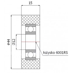 Polyurethanrolle Ø 44mm mit Kugellager