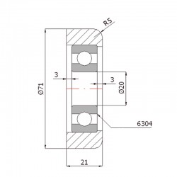 Rolle Ø 71mm für Schiebetore