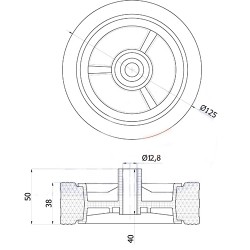Rad Ø 125mm für Handrasenmäher ,Räder für Mäher